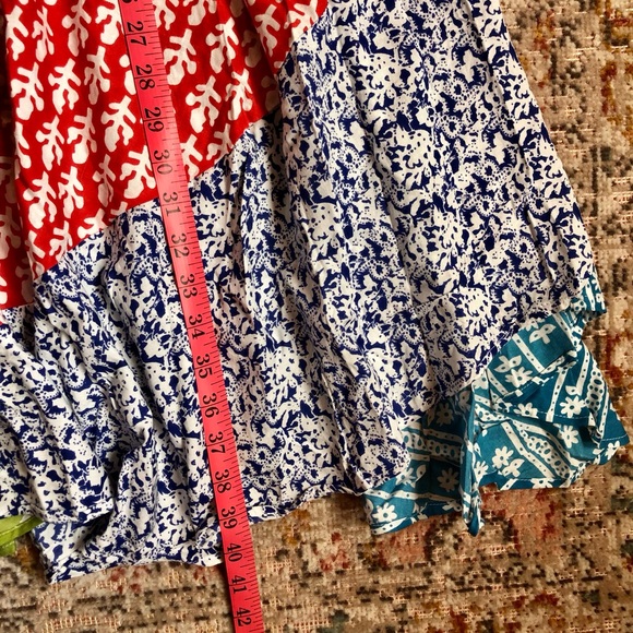 Ananda Design | Patchwork Flowy 100% Rayon Maxi Full Skirt Bohemian Festival - Picture 9 of 13